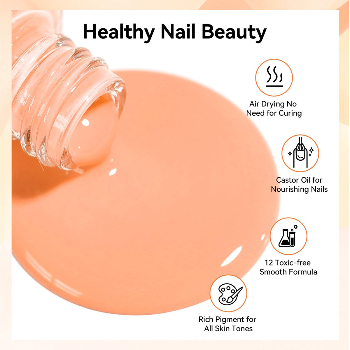 Nailshion brush close-up showing smooth application and self-leveling formula