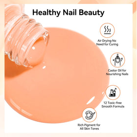 Nailshion brush close-up showing smooth application and self-leveling formula