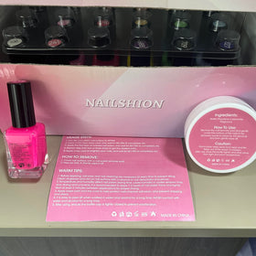 Nailshion lifestyle flatlay with outfit showing color coordination benefit