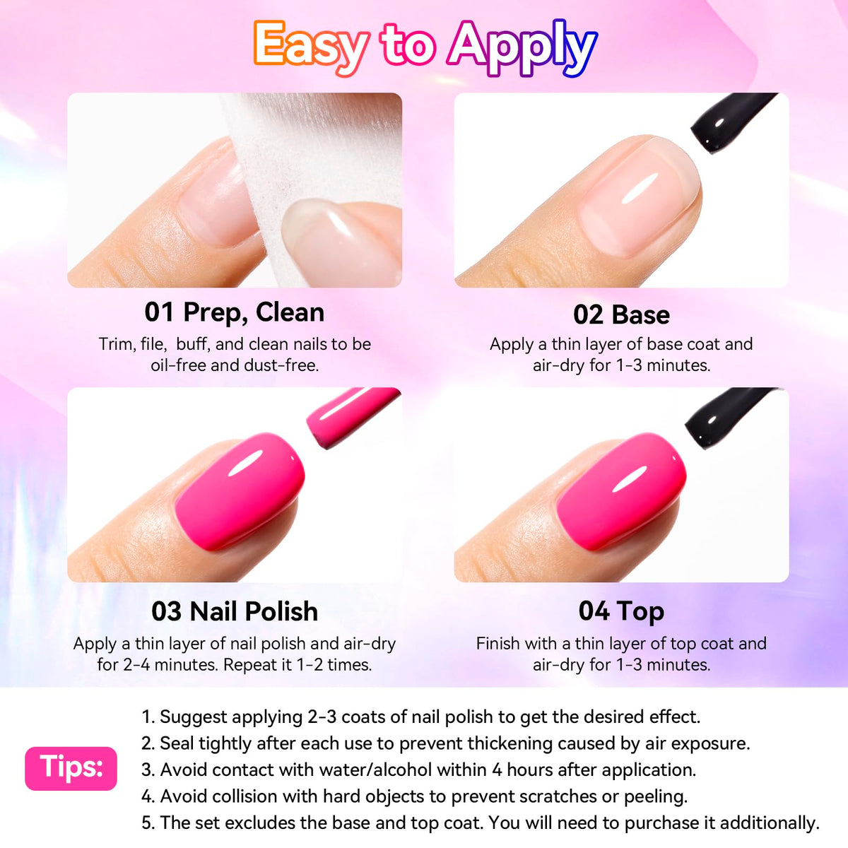 Nailshion open bottle and brush detail highlighting easy-glide formula advantage