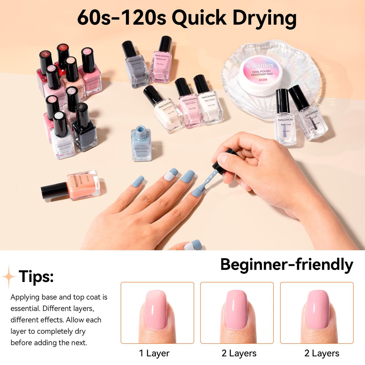 Nailshion remover pads pack for quick, clean polish removal