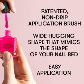 Nails Inc on vanity lifestyle shot showing premium look and at-home salon benefit