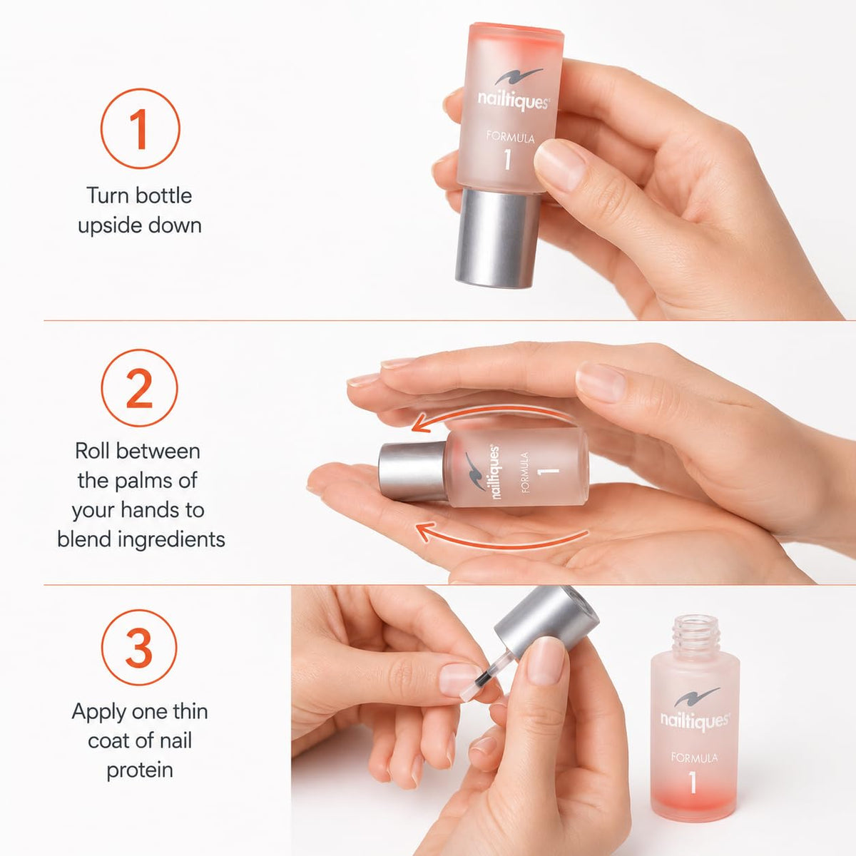 Nailtiques application on natural nail demonstrating quick set and visible bonding benefit