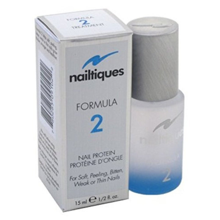 Nailtiques bottle front packaging showing label and compact benefit for strengthened nails