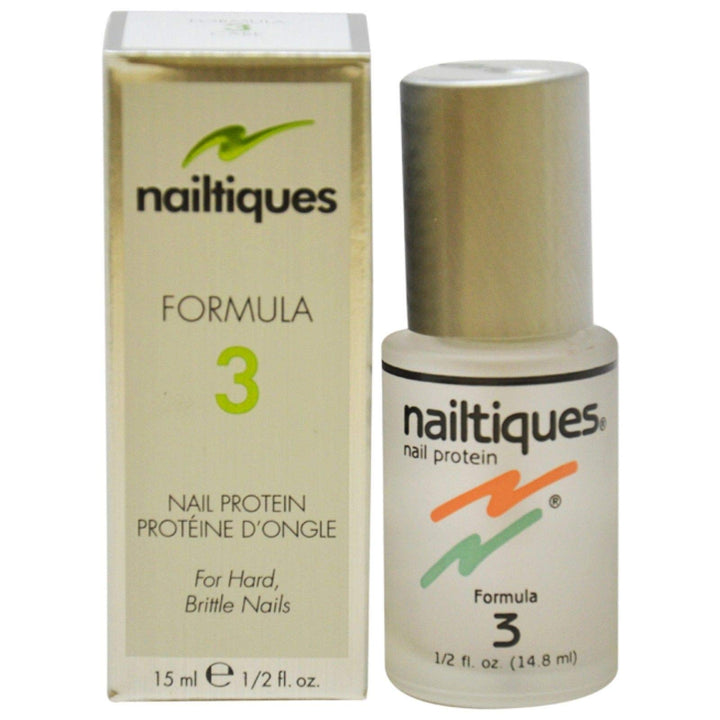 Nailtiques No. 3 front bottle showing label and benefits for stronger nails