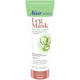 Nair tube on bathroom counter staged for at-home spa benefit