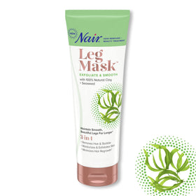 Nair mask being peeled from calf demonstrating hair removal benefit