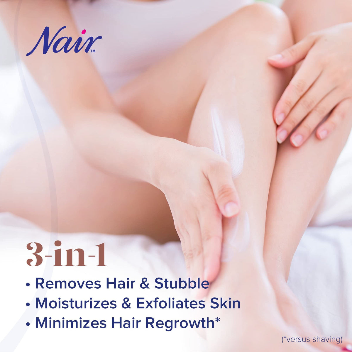Nair clay texture close-up highlighting smooth application benefit