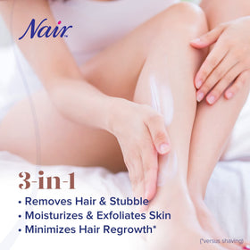Nair clay texture close-up highlighting smooth application benefit
