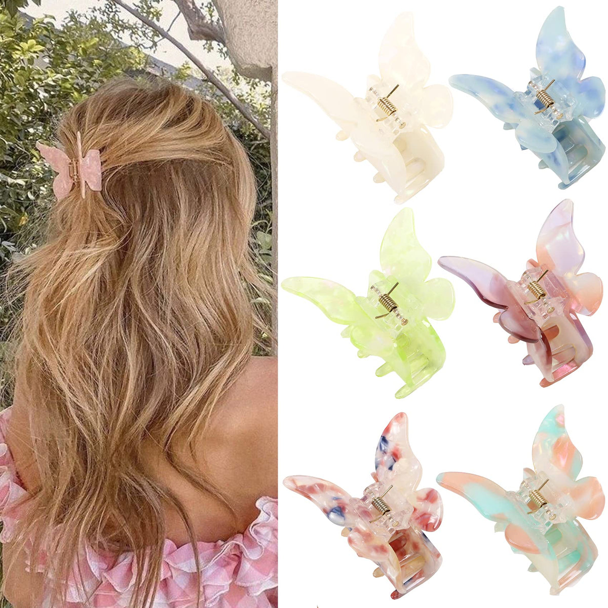 NAISIER front packaging showing six butterfly clips and gift-ready box, adds style easily