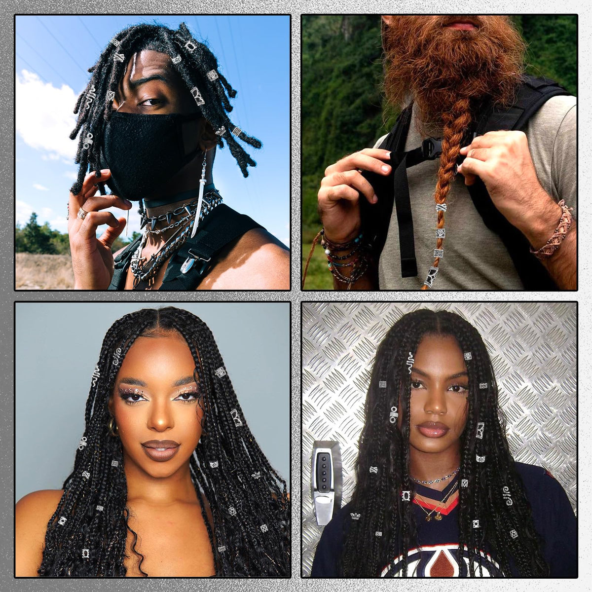 NAISKA beads on braided hair styled to show placement and decorative impact