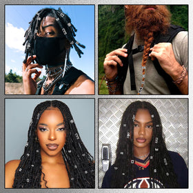 NAISKA beads on braided hair styled to show placement and decorative impact