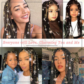 NAISKA festival hairstyle with braids and charms illustrating bold, attention-grabbing styling