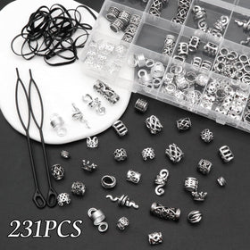 NAISKA close-up of tube beads with Norse runes showing texture and detailed design