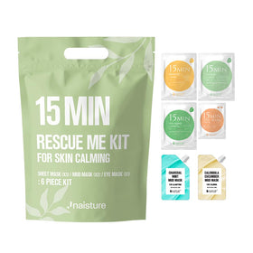 Naisture front packaging showing full 6-piece rescue me kit and quick spa benefit