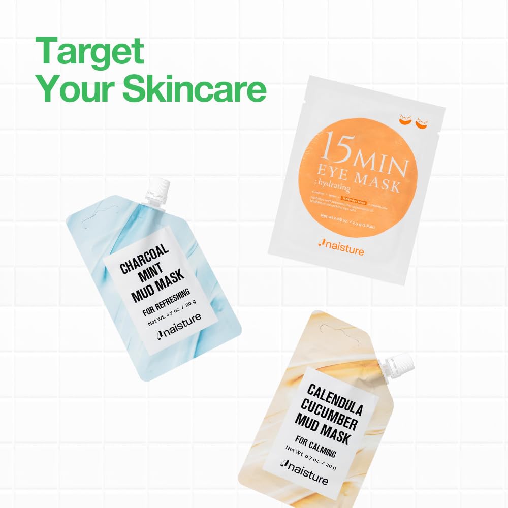 Naisture key ingredients flatlay with cica turmeric tea tree for soothing balance