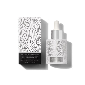 Naked & Thriving front bottle shot showing clean packaging and radiance benefit