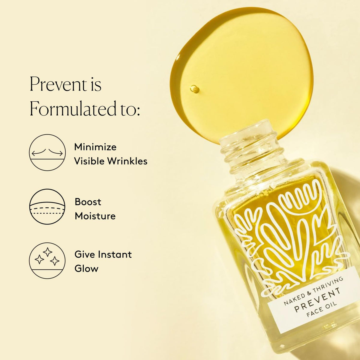 Naked & Thriving oil texture close-up highlighting lightweight absorption