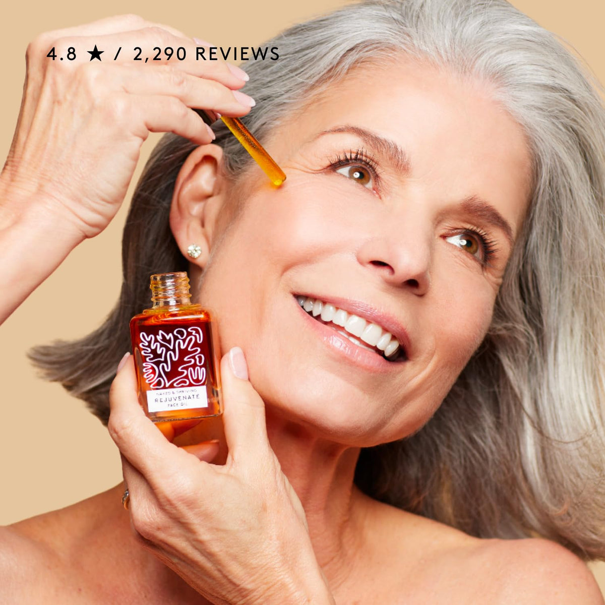 Naked & Thriving bottle on vanity lifestyle photo suggesting daily routine uplift