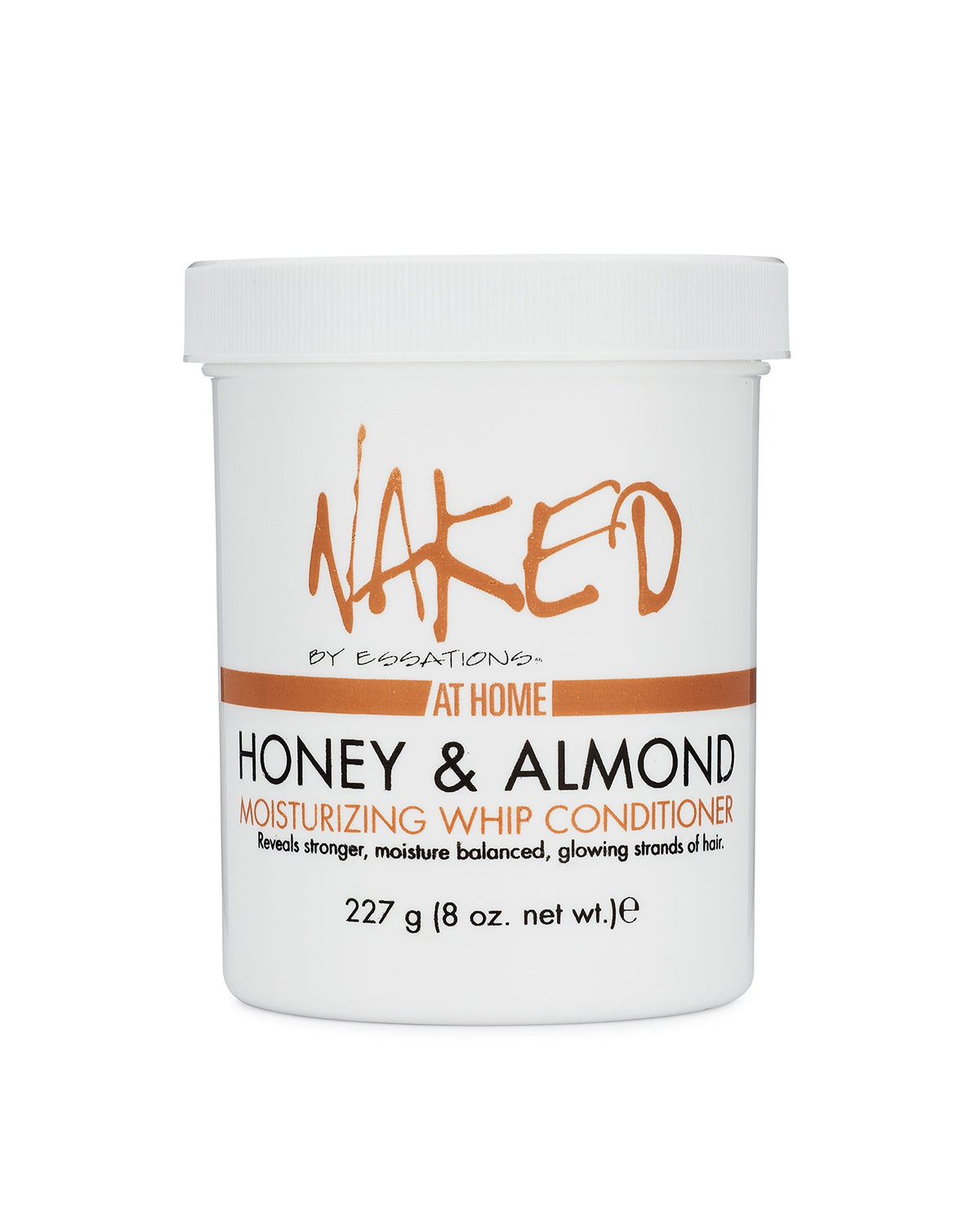Naked by Essations front jar view showing label and 8 oz size, clear shelf appeal