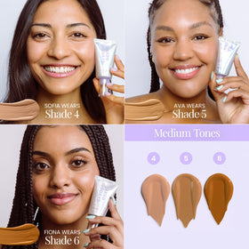 Naked Sundays swatches on arm comparing Medium Honey for true-to-tone shade match