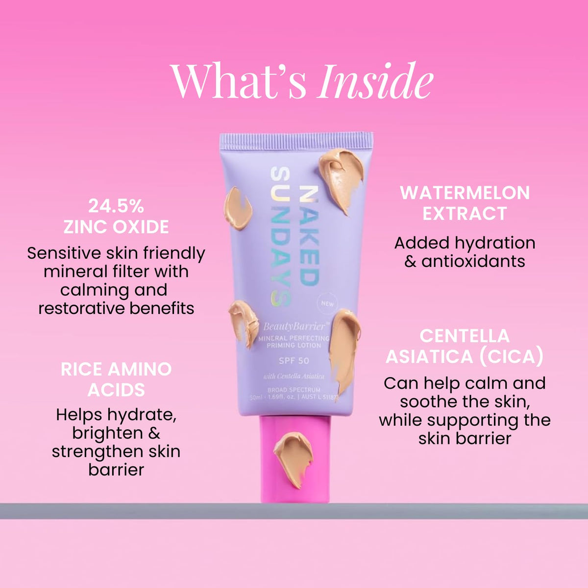 Naked Sundays before and after on pores for blurred finish
