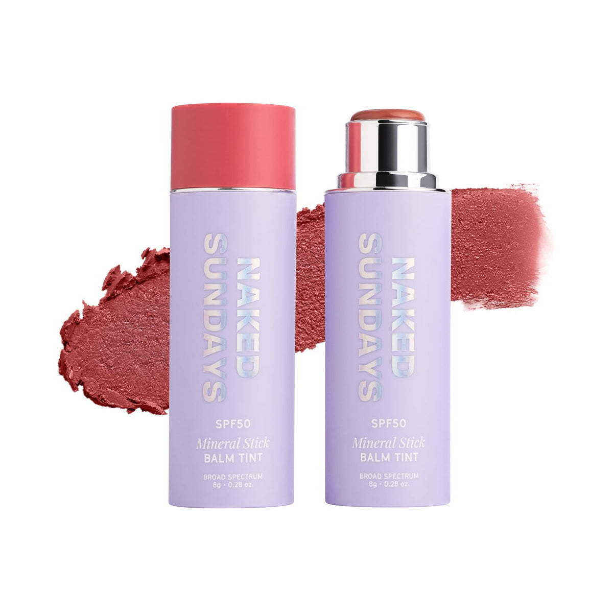 Naked Sundays front packaging showing Dusty Rose shade and SPF benefit