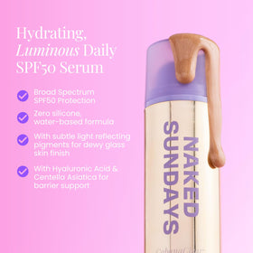 Naked Sundays pump dispensing hydrating serum for easy, mess-free application