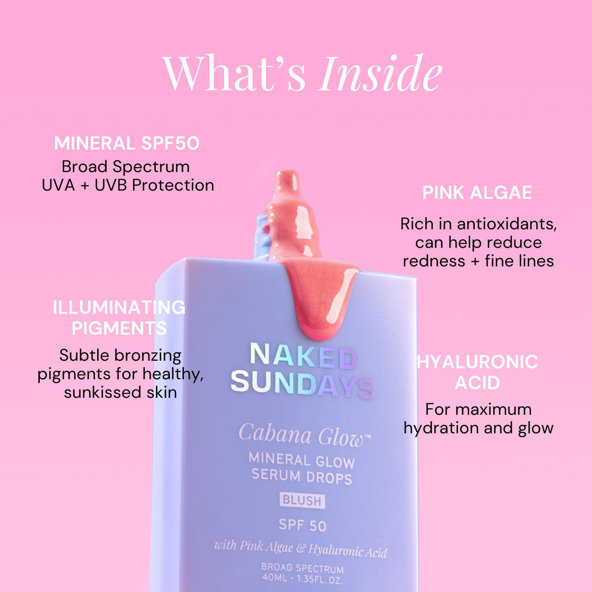 Naked Sundays closed packaging label highlighting brand and SPF details for convenience