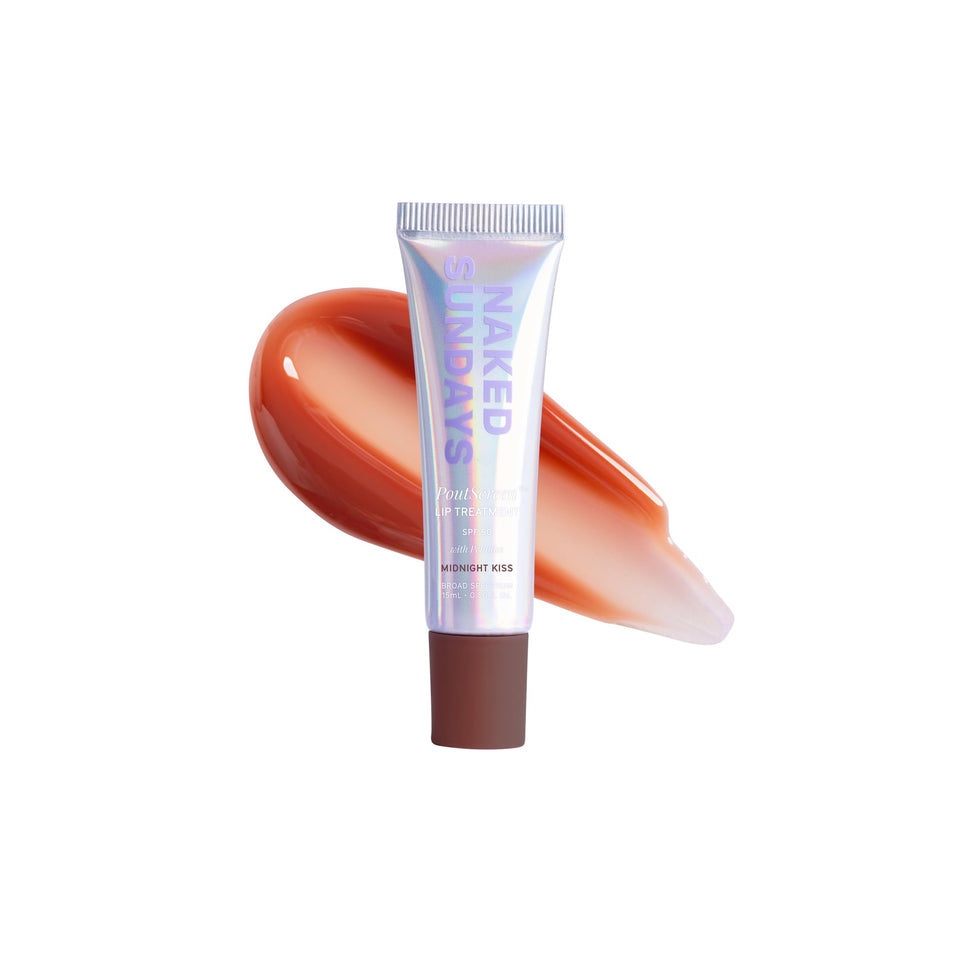 Naked Sundays front tube showing Midnight Kiss shade and SPF50 protection