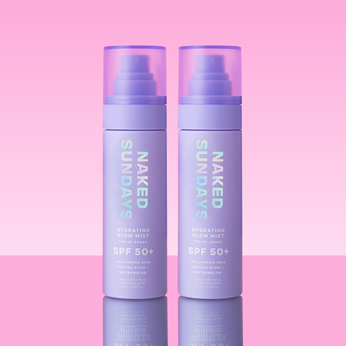 Naked Sundays spray nozzle close-up demonstrating fine mist delivery for even coverage