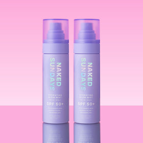 Naked Sundays spray nozzle close-up demonstrating fine mist delivery for even coverage