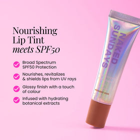 Naked Sundays texture close-up showing glossy non-sticky finish and hydration
