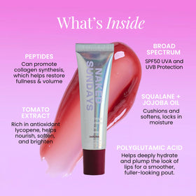 Naked Sundays texture closeup highlighting glossy, non-sticky finish and hydration