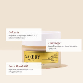 Nakery Lift-Tox being applied on hand to demonstrate smooth, non-greasy absorption benefit