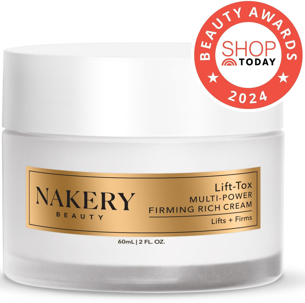 Nakery Lift-Tox ingredients flatlay highlighting peptides and collagen support
