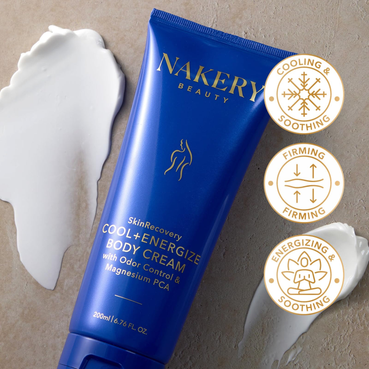 Nakery applied after workout to relax muscles and hydrate skin