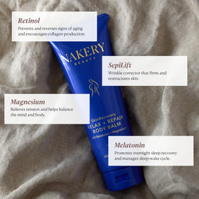 Nakery tube label detail focusing on active ingredients and clinical firming claims