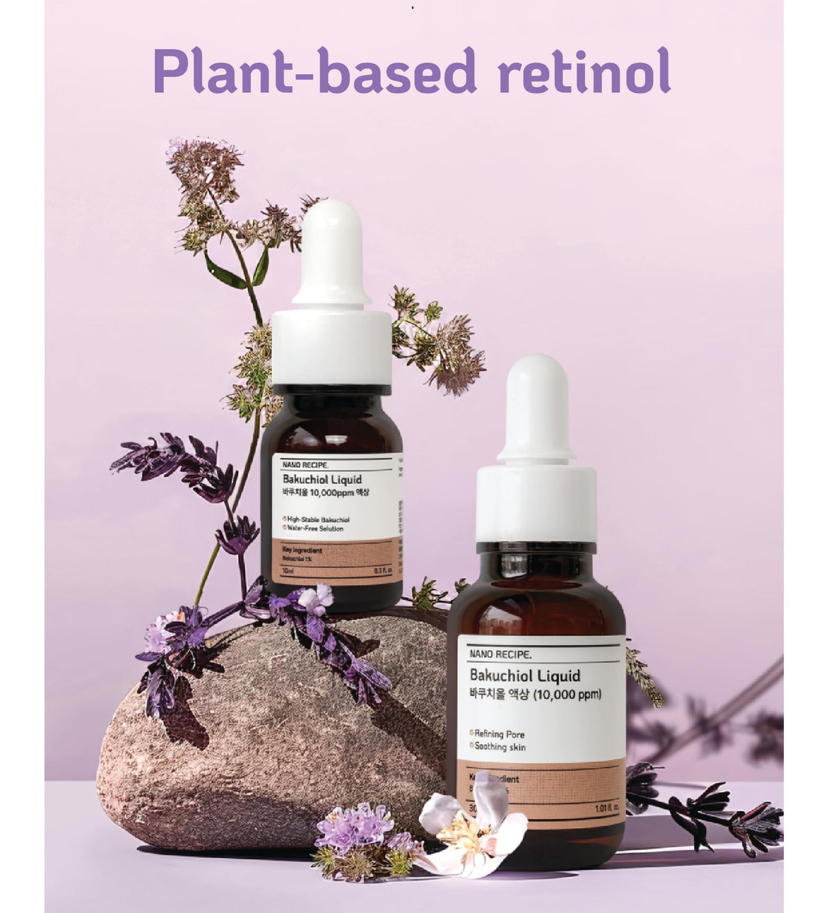 Nano Recipe close-up droplet texture highlighting cold-pressed purity benefit
