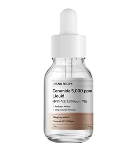 Nano Recipe front packaging of ceramide concentrate showing bottle and label benefit