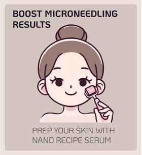 Nano Recipe label close-up highlighting EGF and FGF peptide concentrations and Korean origin