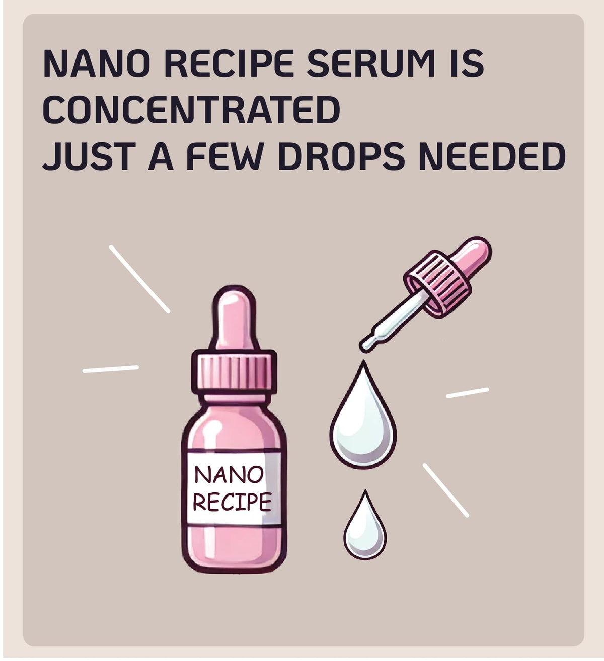 Nano Recipe droplet of serum highlighting concentrated PDRN potency