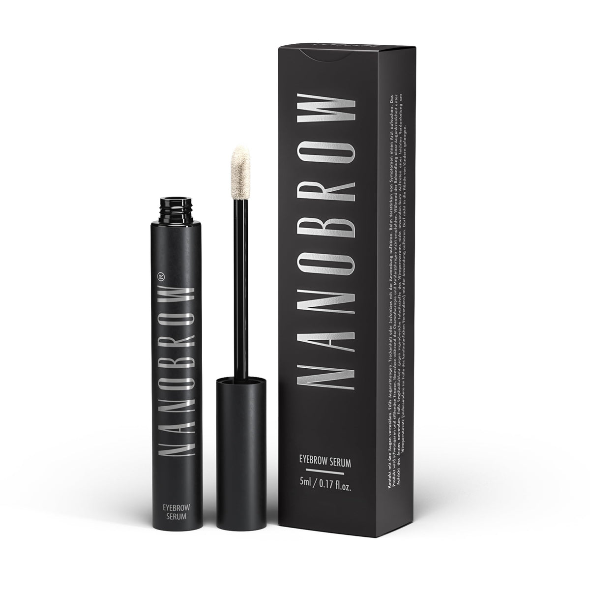 Nanobrow front packaging showing 5ml tube and branding for clear product ID and trust
