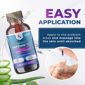 Nature’s NutriWave being applied to a toenail to show correct daily use and targeted support