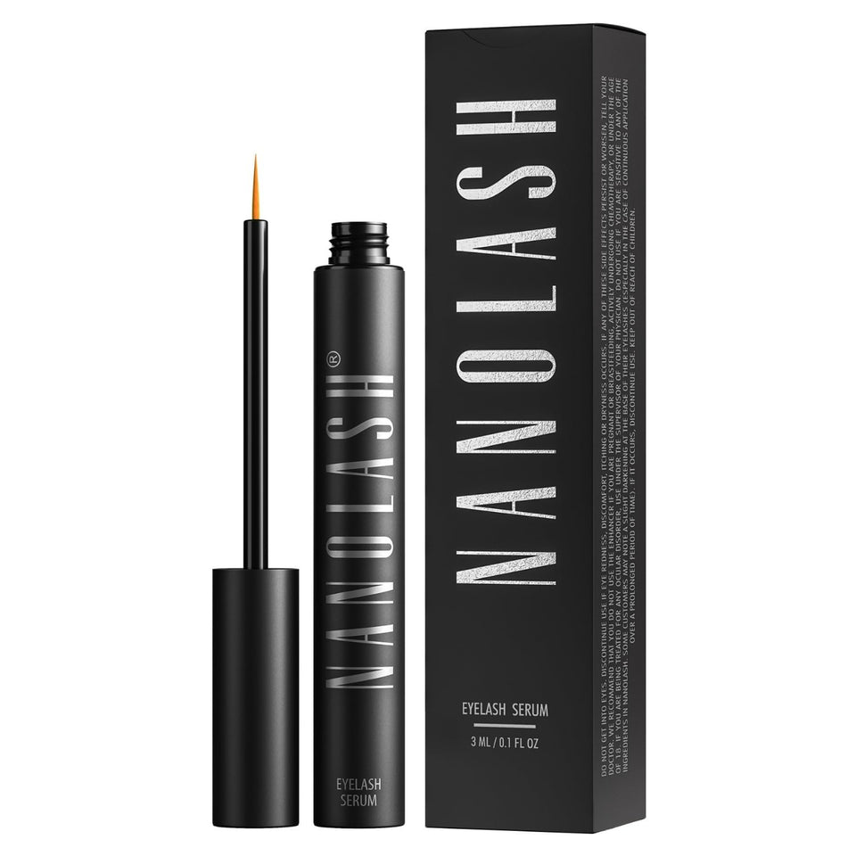 Nanolash front packaging showing sleek tube and branding for confidence