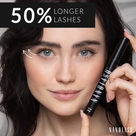 Nanolash serum texture closeup highlighting smooth consistency for easy spread