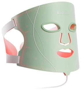 Nanoleaf mask front view showing full-face LED coverage and even therapeutic light