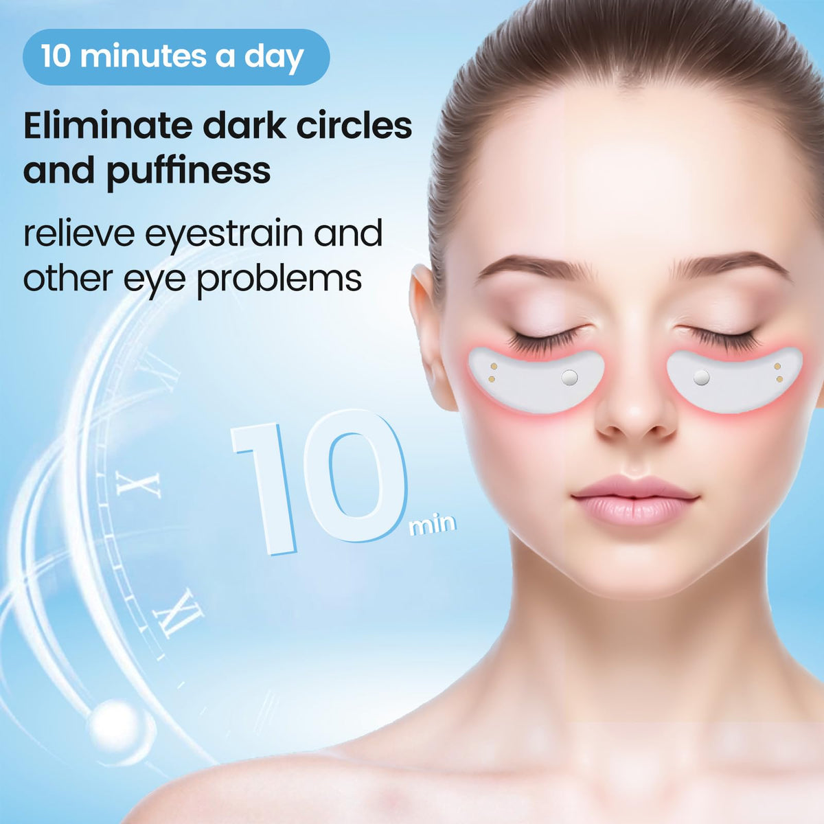 NANSIKE pod in use on model under-eye illustrating gentle treatment benefit