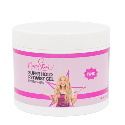 NappStar front packaging of retwist gel showing product name and strong hold benefits