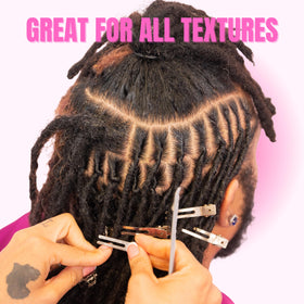 NappStar gel applied to locs showing firm hold and definition benefit